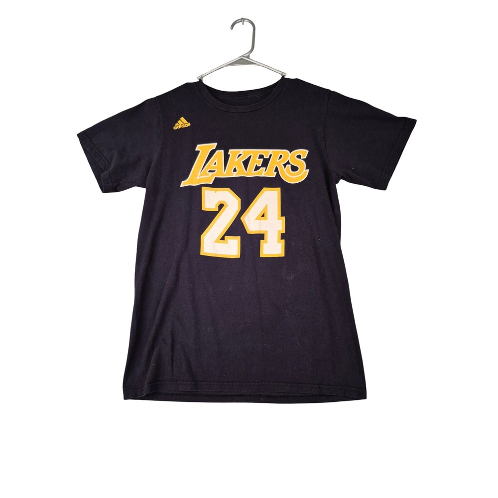 Adidas Mens Los Angeles Lakers Kobe Bryant 24 Go-To Tee Black Shirt Size Small